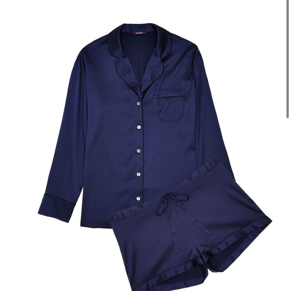 Journelle navy satin sleep top
